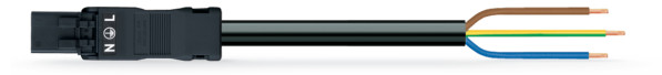 Cordon mâle/dénudé 3g1mm² ho5vvf noir 1m