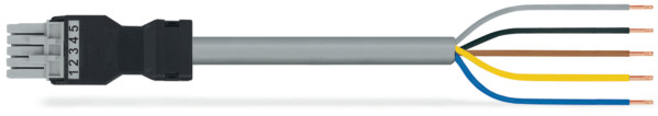 Câble de raccordement précâblé eca connecteur femelle/extrémité libre, gris