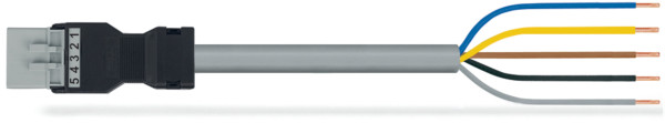 Câble de raccordement précâblé eca connecteur mâle/extrémité libre, gris