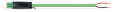 Cordon femelle/- 2x0,8 knx vert 5 m