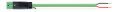 Cordon mâle/- 2x0,8 knx vert 3m