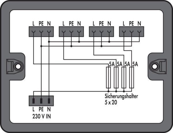Boîte de distribution protection de ligne et dispositif 1 entrée, noir