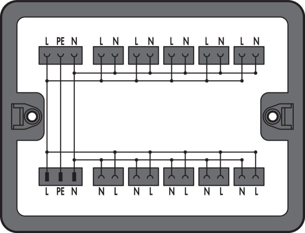 Boîte de distribution courant alternatif (230 v), noir