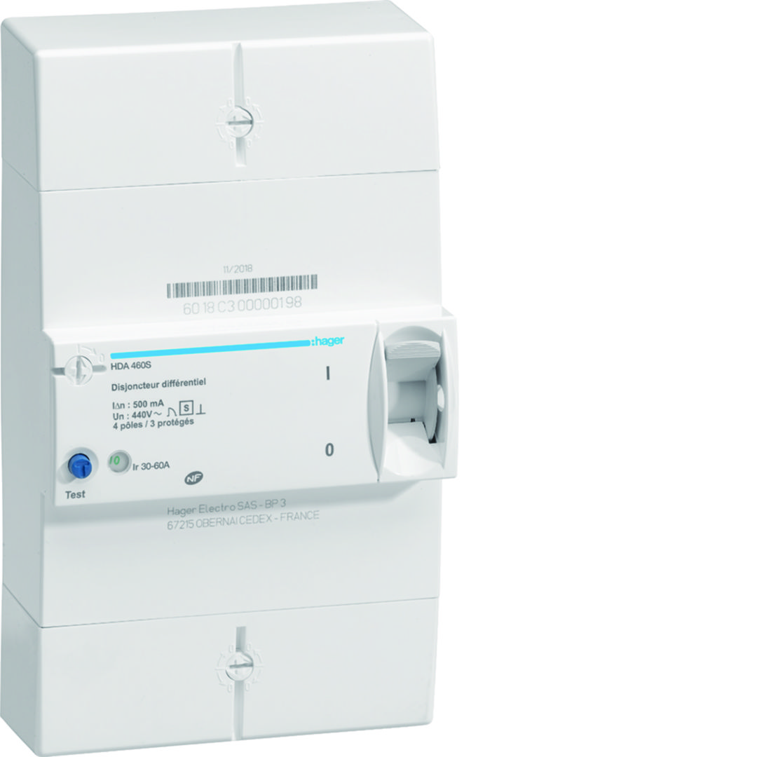 HDA460S Disjoncteur Différentiel 4P 3060A 500mA Hager — free download