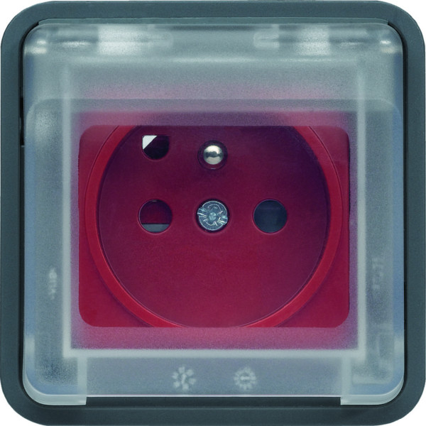 Cubyko prise 2p+t à détrompage associable gris ip55