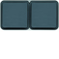 Cubyko prise électrique saillie double horizontale précâblée 16a, ip55, gris
