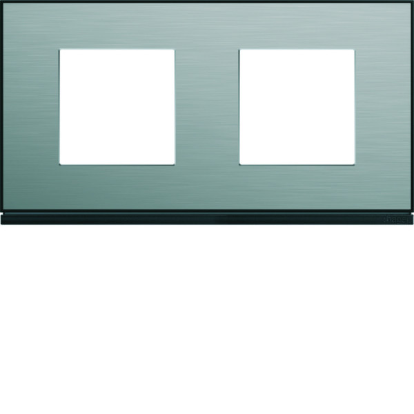 Plaque de finition gallery 2 postes acier horizontale entraxe 71 mm
