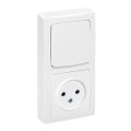 Interrupteur avec 2p montage vertical complet appareillage saillie - blanc