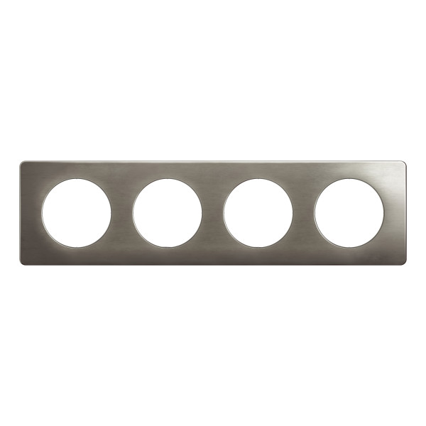 Plaque céliane 4 postes - acier satiné emballage gd