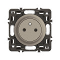 Prise 2p+t surface céliane enjoliveur titanium et support
