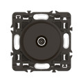Prise tv simple mâle céliane - enjoliveur noir et support