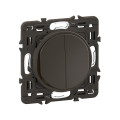 Double interrupteur ou va-et-vient céliane 10ax enjoliveur noir et support