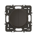 Double interrupteur ou va-et-vient céliane 10ax enjoliveur noir et support