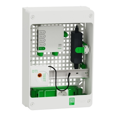 Tableau de communication VDI box Schneider Resi9 13 modules 2 rangées support box opérateur 2 prises