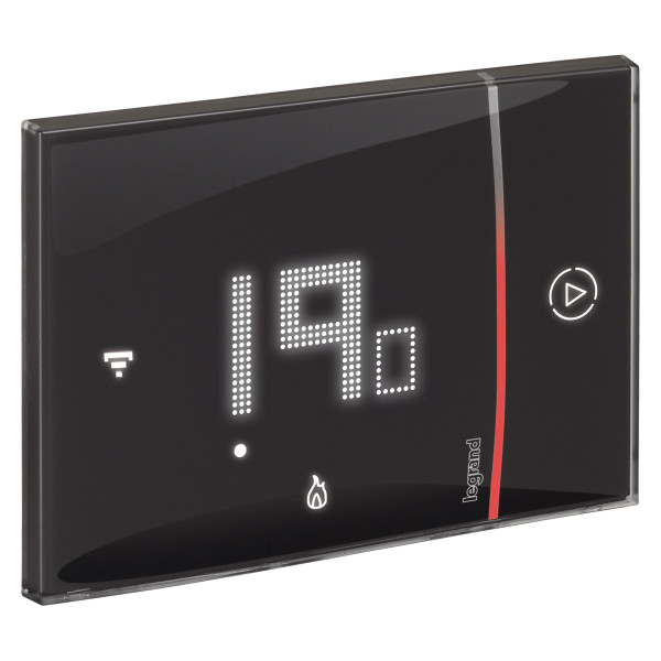 Thermostat connecté Legrand Smarther pour montage encastré 2 modules IP20 noir