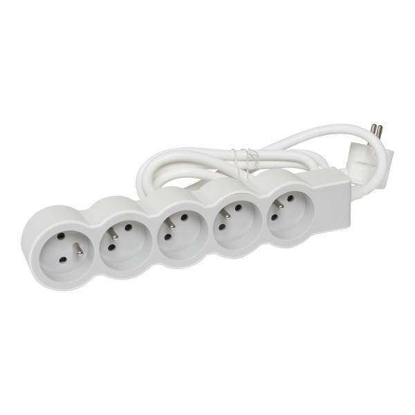 Legrand - multiprise fb 5x2p+t standard 1.5m 1mm2 blanc/gris