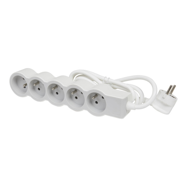 Legrand - multiprise fb 5x2p+t standard 1.5m 1mm2 blanc/gris