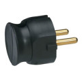 Fiche 2P 16A noir Legrand extra plate sortie latérale fiche mâle