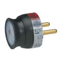 Fiche 2P 16A noir Legrand extra plate sortie latérale fiche mâle