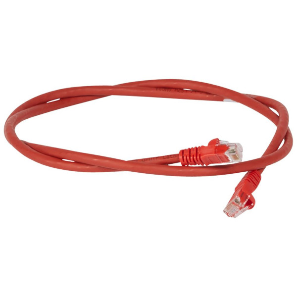Cordon de brassage rj45 - cat.6 - u/utp sans écran - l. 1 m - lsoh -rouge - lcs² Legrand