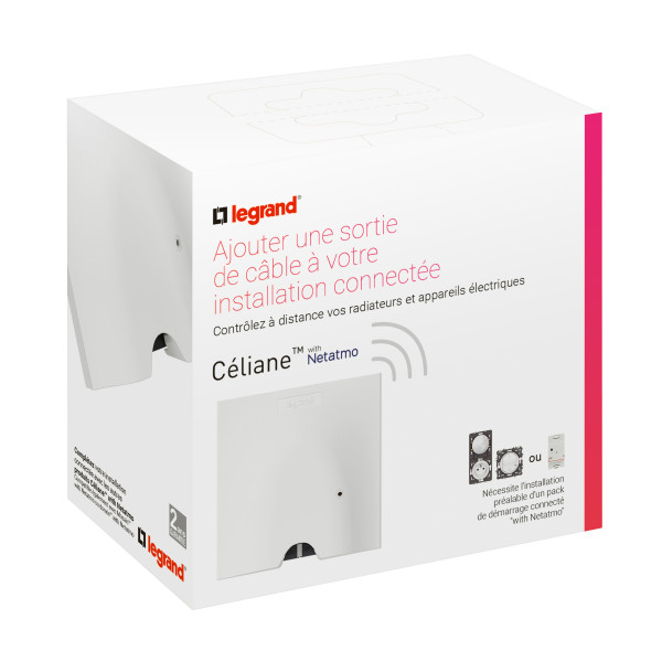 Legrand - sortie de câble connectée compatible fil pilote 3000w avec fonction on - off et mesure de la puissance – blanc