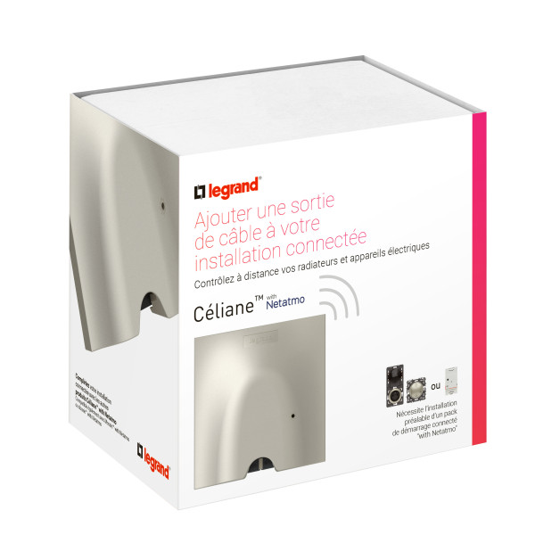 Legrand - sortie de câble connectée compatible fil pilote 3000w avec fonction on - off et mesure de la puissance – titane