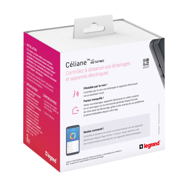 Prise de courant Mobile Connectée 16A 3680W avec Mesure et Notifications - Graphite Netatmo