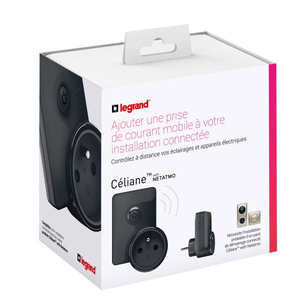 Prise de courant Mobile Connectée 16A 3680W avec Mesure et Notifications - Graphite Netatmo