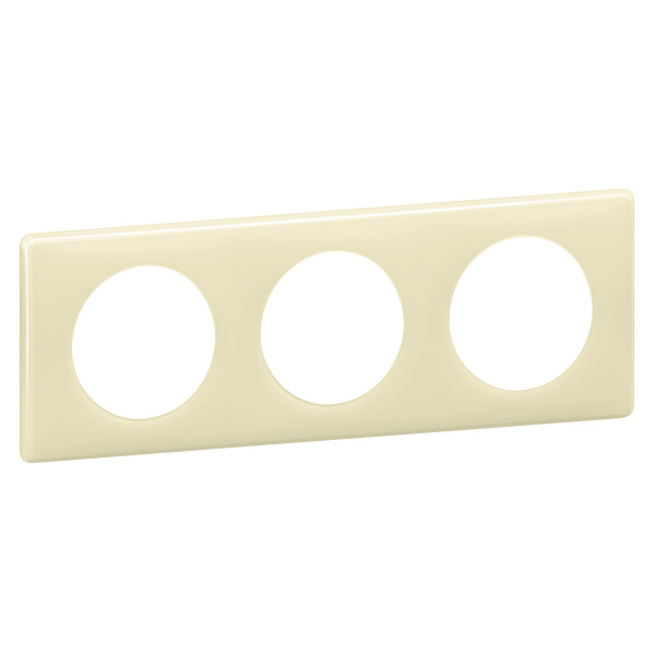 Plaque ivoire glossy Legrand Céliane 3 postes