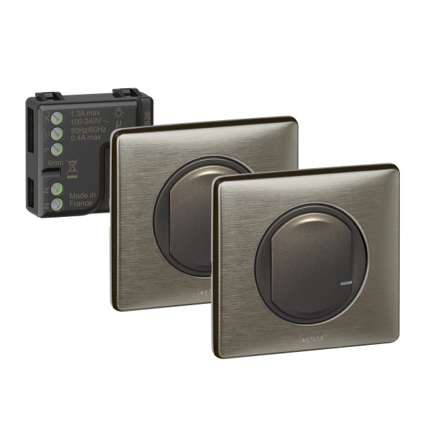 Créer un va-et-vient sans fil Legrand Céliane graphite 2 interrupteurs sans fil et 1 micromodule