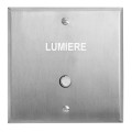 Poussoir lumineux acier brossé Legrand Art d'Arnould univers Mémoire avec marquage Lumière