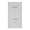 Poussoir lumineux acier miroir Legrand Art d'Arnould univers Epure avec marquage Lumière et porte
