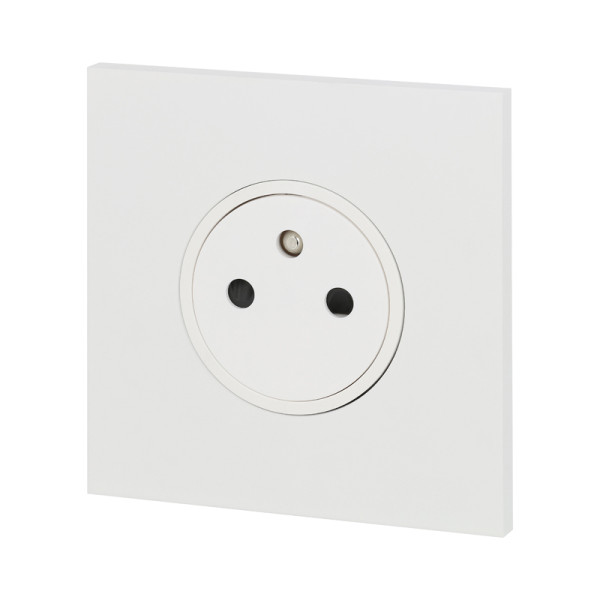 Prise de courant 2P+T blanc satin Legrand Art d'Arnould univers Epure
