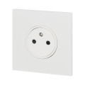 Prise de courant 2P+T blanc satin Legrand Art d'Arnould univers Epure