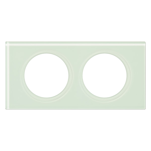 Plaque verre kaolin Legrand Céliane 2 postes