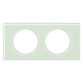 Plaque verre kaolin Legrand Céliane 2 postes