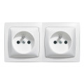 Prise 2x2P+T précâblée appareillage saillie Legrand complet - blanc