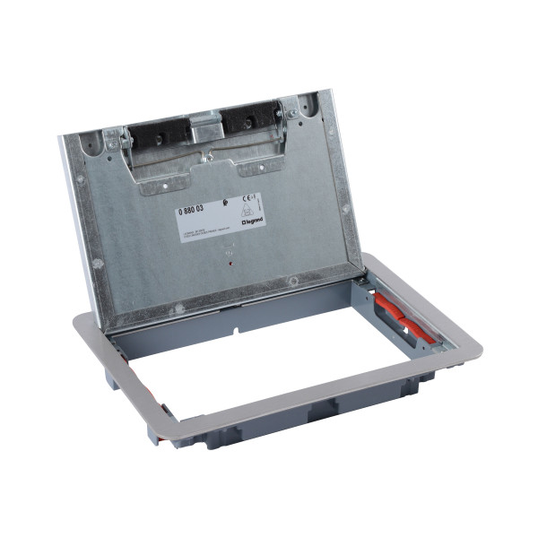 Legrand cadre + couvercle boite standard metal finition inox 8/12m