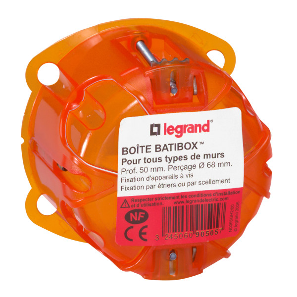 Legrand boite multi-materiaux 1 poste prof.50mm diametre 67 mm