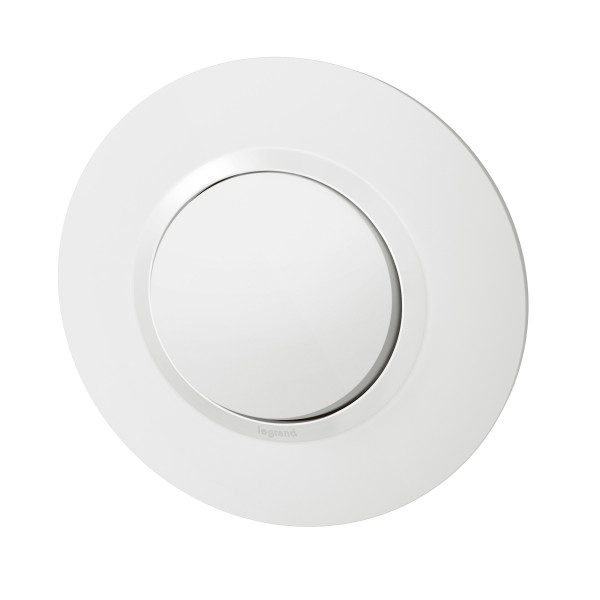 Interrupteur ou va-et-vient blanc Legrand Dooxie 10AX 250V avec plaque ronde