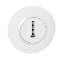 Prise téléphone en T blanc Legrand Dooxie avec plaque de finition deco