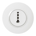 Prise téléphone en T blanc Legrand Dooxie avec plaque de finition deco