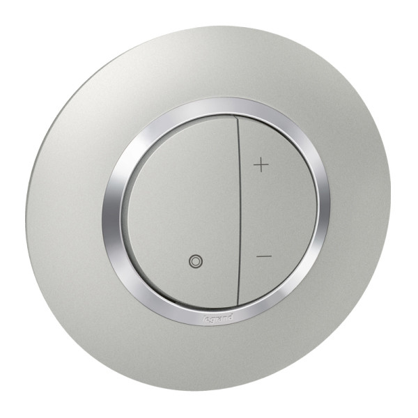 Variateur toute charge aluminium Legrand Dooxie avec plaque de finition deco