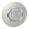 Détecteur de mouvement sans neutre aluminium Legrand Dooxie avec plaque de finition deco