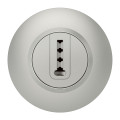Prise téléphone en T aluminium Legrand Dooxie avec plaque de finition deco