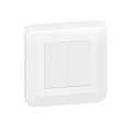 Mosaic double interrupteur ou va et vient 10a complet griffe blanc