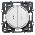 Interrupteur Double Témoin Sans Neutre - Blanc - Composable