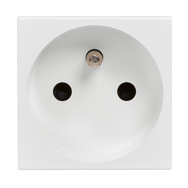 Prise 2P+T F/B Bornes A Vis - Blanc - 2 Modules - Composable