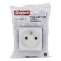 Prise 2P+T F/B Bornes A Vis - Blanc - 2 Modules - Composable