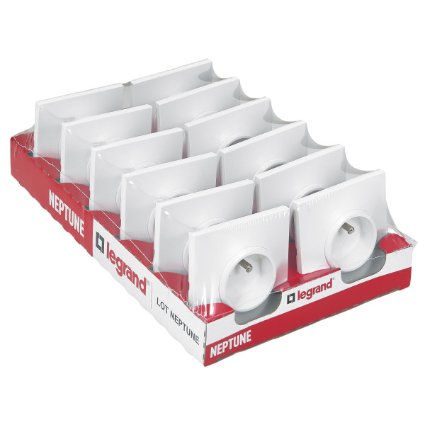 Legrand - lot de 12 prises de courant avec terre Legrand Neptune - blanc